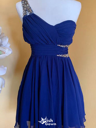 Gorgeous One-shoulder A-line Short Mini Homecoming Dress,EPT457