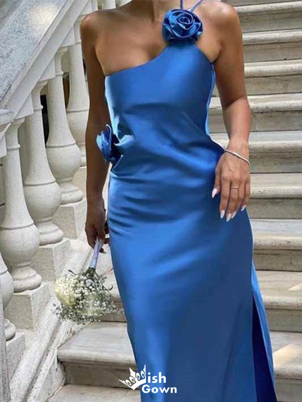 Elegant One-shoulder Mermaid Long Prom Dress Ideas, Evening Party Dresses,WGP1605