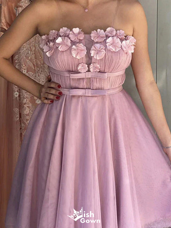 Elegant Strapless A-line Short Mini Homecoming Dress,EPT475