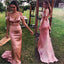Elegant Pink Spaghetti Strap Mermaid Long Prom Dress Ideas, Evening Party Dresses,WGP1794