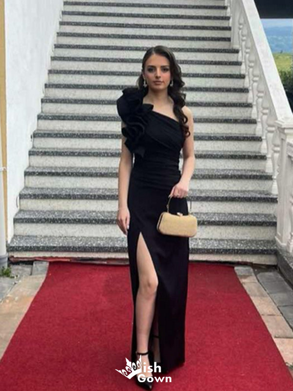 Formal One-shoulder Mermaid Long Prom Dress Ideas, Evening Party Dresses,WGP1634