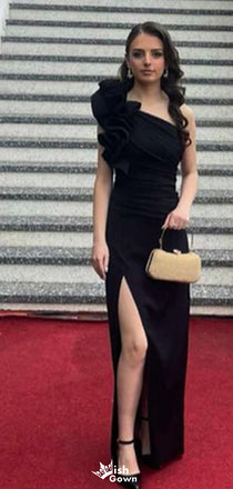 Formal One-shoulder Mermaid Long Prom Dress Ideas, Evening Party Dresses,WGP1634