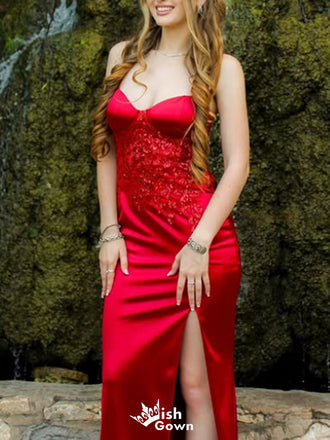 Elegant Spaghetti Strap Mermaid Long Prom Dress Ideas, Evening Party Dresses,WGP1643