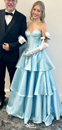 Gorgeous Sweetheart Strapless A-line Long Prom Dress Ideas, Evening Party Dresses,WGP1667