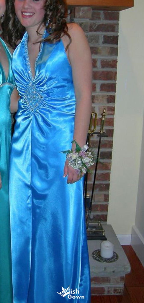 Elegant Halter V-neck Mermaid Long Prom Dress Ideas, Evening Party Dresses,WGP1674