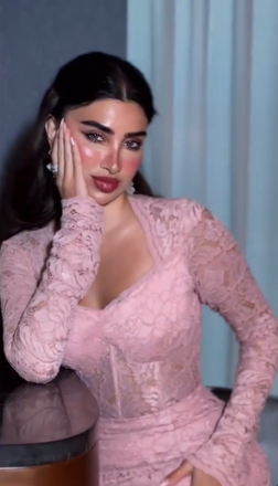 Elegant Pink Long Sleeve Mermaid Lace Long Prom Dress Ideas, Evening Party Dresses,WGP1690