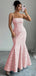Elegant Applique Pink Spaghetti Strap Mermaid  Long Prom Dress Ideas, Evening Party Dresses,WGP1820
