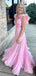 Unique Floral Applique Pink Prom Dress Ruched Bodice Flowy A-Line Evening Gown,WGP2172