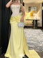 Elegant Yellow Sweetheart Mermaid Long Prom Dress Ideas, Evening Party Dresses,WGP1806
