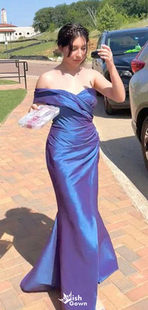 Gorgeous One-shoulder Mermaid Long Prom Dress Ideas, Evening Party Dresses,WGP1689