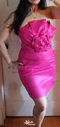 Elegant Strapless Sheath Short Mini Homecoming Dress,EPT532