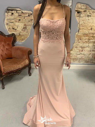 Elegant Spaghetti Strap Mermaid Long Prom Dress Ideas, Evening Party Dresses,WGP1713