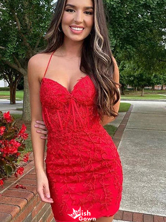 Sexy Sweetheart Spaghetti Strap Sheath Short Mini Homecoming Dress,EPT335
