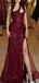 Shiny Red One-Shoulder Mermaid Long Prom Dress Ideas, Evening Party Dresses, WGP2010