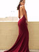 Sexy Red V-Neck Mermaid Long Sleeveless Long Party Prom Dresses,Evening Dress Online, WGP787