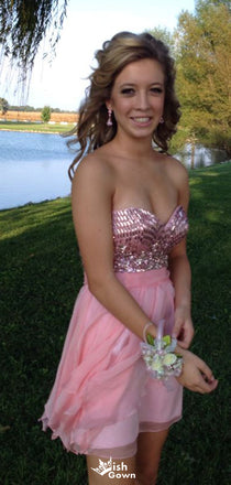 Elegant Strapless A-line Short Mini Homecoming Dress,EPT570