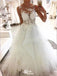 Elegant Illusion Sleeveless Applique Popular Bridal Long Wedding Dresses, WDH106