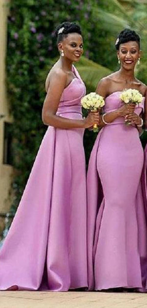 Unique Pink Mermaid Sweetheart Popular Cheap Maxi Long Wedding Guest Bridesmaid Dresses,WGM282