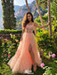 Popular A-Line Spaghetti Straps Side Slit Sleeveless Applique Cheap Maxi Long Party Prom Gowns,Evening Dresses,WGP416