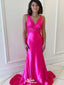 Charming Mermaid V Neck Sleeveless Cheap Maxi Long Party Prom Gowns,Evening Dresses,WGP431