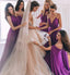 Elegant Mismatched Purple Sleeveless A-Line Long Bridesmaid Dresses Online,WGM441