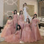 Elegant Pink Mismatched Sleeveless A-Line Long Bridesmaid Dresses Online,WGM456
