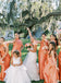 Elegant Orange High-Neck Sleeveless Mermaid Long Bridesmaid Dresses Online,WGM461