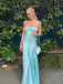 Simple Blue Sheath Side Slit  Maxi Long Party Prom Dresses,Evening Dresses,WGP289