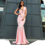 Popular Pink Mermaid V-neck Maxi Long Party Prom Dresses,Evening Dresses,WGP308