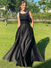 Black A-line Jewel Maxi Long Party Prom Dresses,Evening Dresses,WGP306