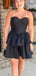 Unique Black Sweetheart Sleeveless Cheap Short Homecoming Dresses, EPT188