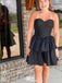 Unique Black Sweetheart Sleeveless Cheap Short Homecoming Dresses, EPT188