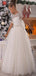 Cute Round The Neck Cap Shoulder Applique Ball Gown Little Long Flower Girl Dresses, Wedding Flower Girl Dresses, FGD027