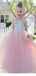 Cute Ball Gown One Shoulder Sleeveless Sequin Little Long Flower Girl Dresses, Wedding Flower Girl Dresses, FGD034