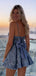 Sparkly Blue Sequin Homecoming Dress with Bow Back Sexy Open Back A-Line Party Gown, EPT721