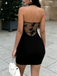 Unique Black Homecoming Dress Sexy Halter Neck Butterfly Mini Party Gown, EPT720