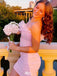 Elegant Pink Floral Mermaid Short Homecoming Dresses For Birthday Party, EPT706