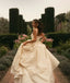 Elegant White Spaghetti Strap Sleeveless Mermaid Long Wedding Dresses With Sweep Trailing,WDH177