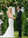 Charming Mermaid V Neck Lace Applique Elegant Bridal Long Wedding Dresses, WDH079