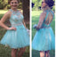 Hot Selling Tiffany Blue sparkly open back cute for teens homecoming prom dresses,BD00164