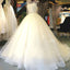 Cheap Popular Stunning Ivory Lace Top A-line Wedding Dresses, Bridal Gown, WD0017 - Wish Gown