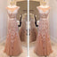 Charming Mermaid Applique Cap Sleeve V Back Inexpensive Long Evening Prom Dress, WG268 - Wish Gown