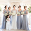 Charming See Through Long Sleeves V Neck Cheap Long Wedding Party Bridesmaid Dresses, WG309