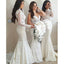 2 Pieces Long Sleeves Lace Sexy Mermaid Long Wedding Bridesmaid Dresses, WG449