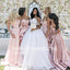 Pink Mermaid Sweetheart Unique Charming Long Wedding Bridesmaid Dresses, WG482