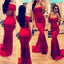 Red Sexy Elegant Sweetheart Mermaid Cheap Long Prom Dress, WG535