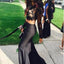 Black Lace Two Pieces Long Sleeve Backless Mermaid Sexy Long Prom Dress, WG537 - Wish Gown