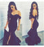 Black Off Shoulder Mermaid Sweetheart Side Slit Cheap Long Prom Dress, WG558