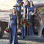 Charming Popular Cap Sleeve Round Neck Royal Blue Sequin Mermaid Long Bridesmaid Dresses, WG61 - Wish Gown