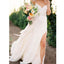 Chiffon Ivory Simple Sexy Side Split Long Brides Beach Wedding Dresses, WG665